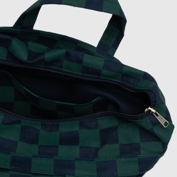 NWT Baggu Horizontal Zip Duck Bag - Navy Green Check - Picture 8 of 9